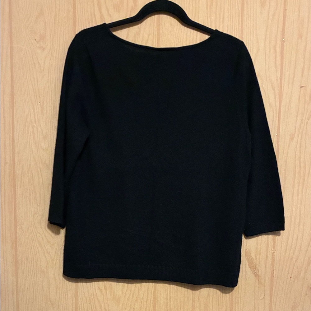 Talbots Women's Black Crew Neck Sweater - Picture 4 of 4